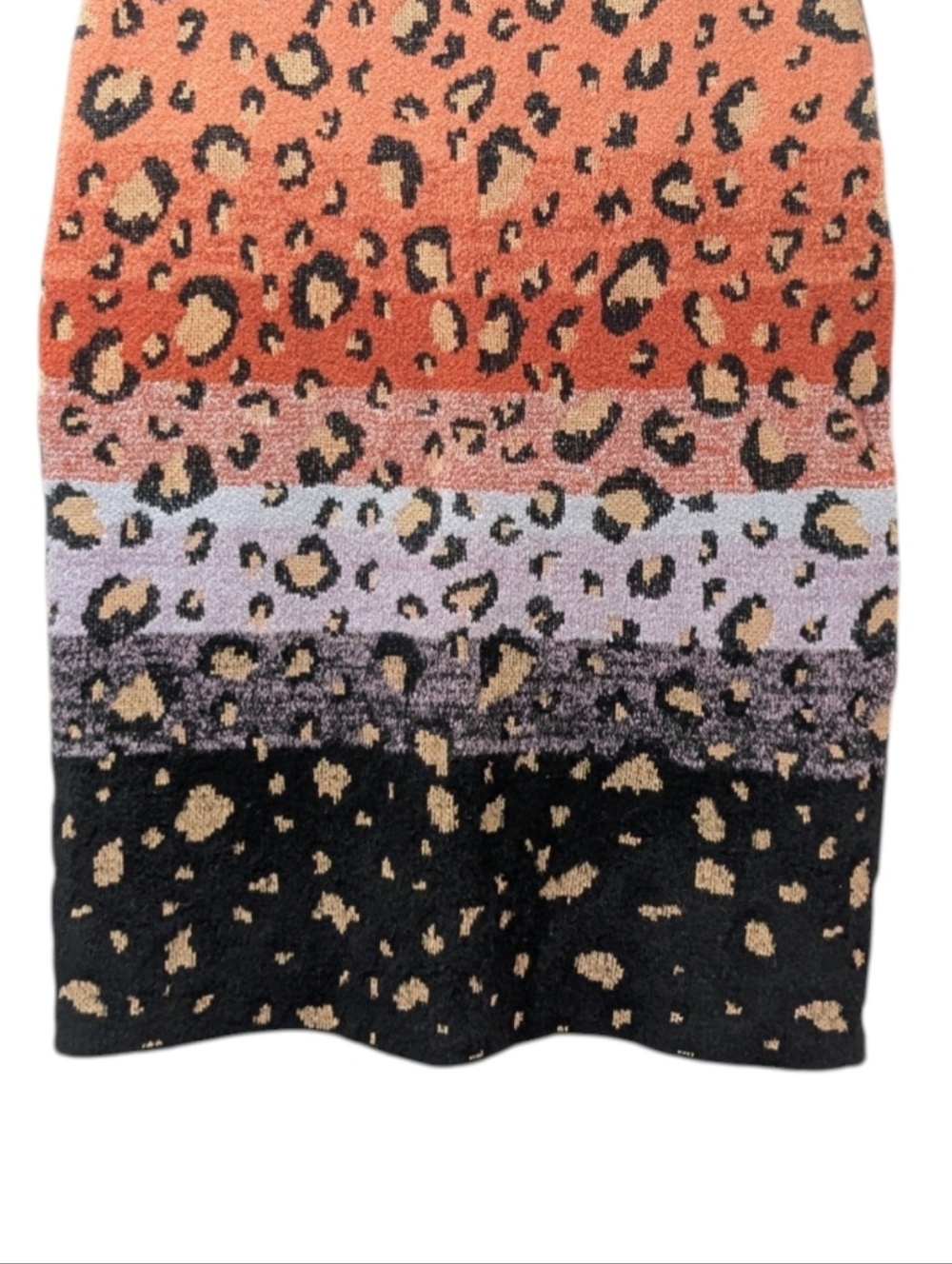 NWT Anthropologie Maeve Cheetah Orange, Black, Purple Sweater Knit Skirt Size XL - Picture 3 of 10